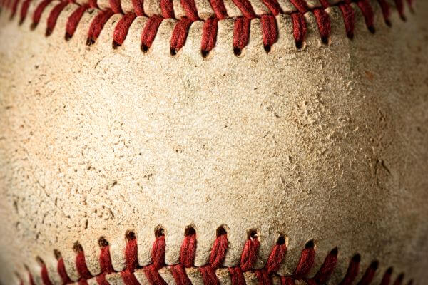 Close up of a baseball from an Under Armour sponsorship commercial
