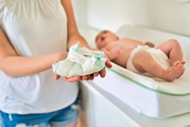 chnaging a babies nappy