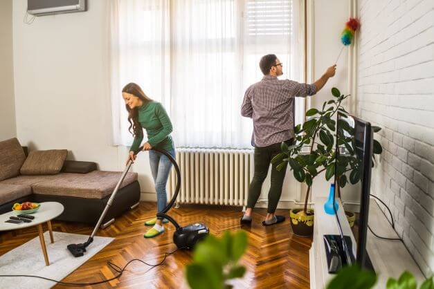 cleaning house