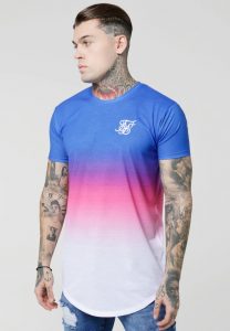 Sik Silk curved hem tee