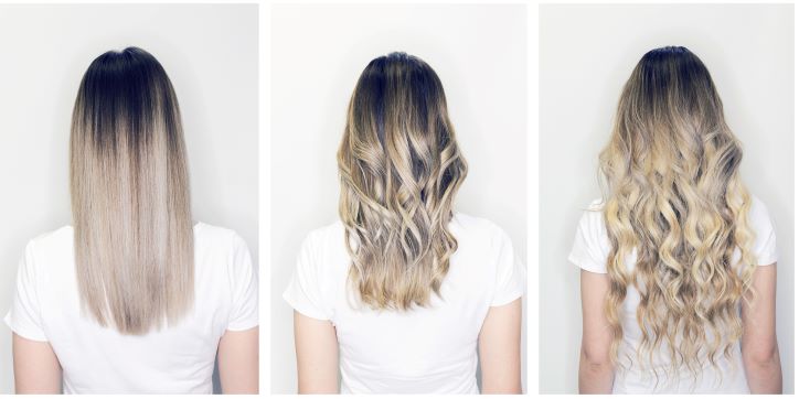 Hair Extensions before and after