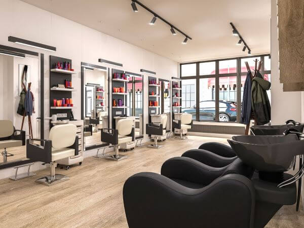 Black and white salon furniture