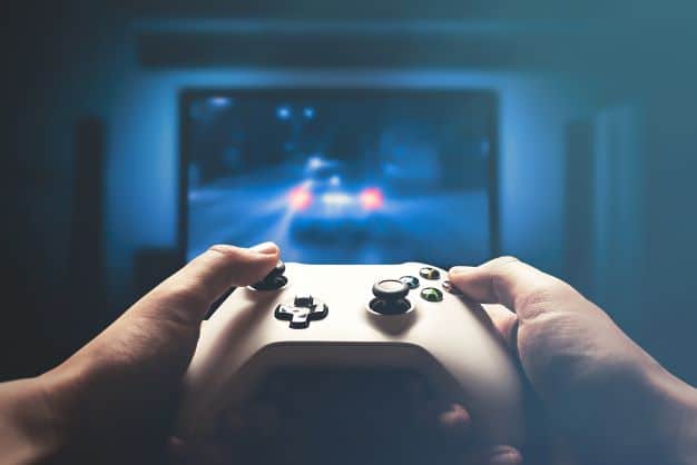 Games console being played