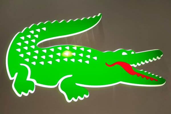The world famous crocodile logo