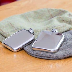 Polished Pewter Hip Flask