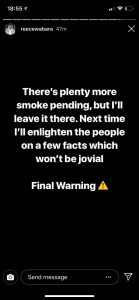Reece Wabara Instagram story