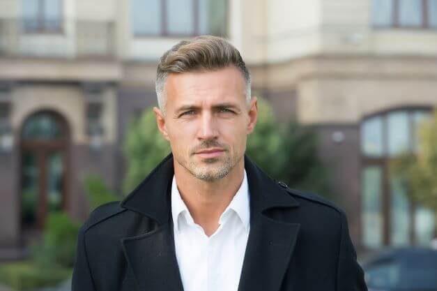 sexy man with grey hair
