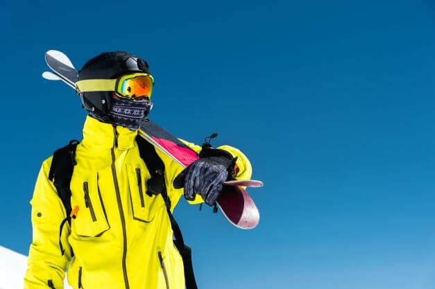 skier in ski wear