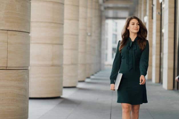 smart woman in dress