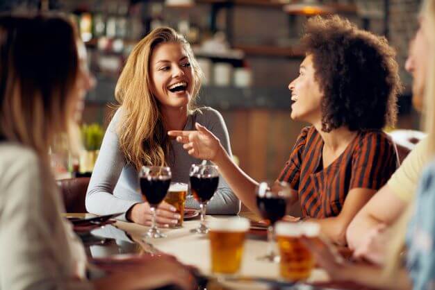 socialising with friends