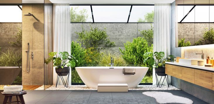 stlish open bathroom