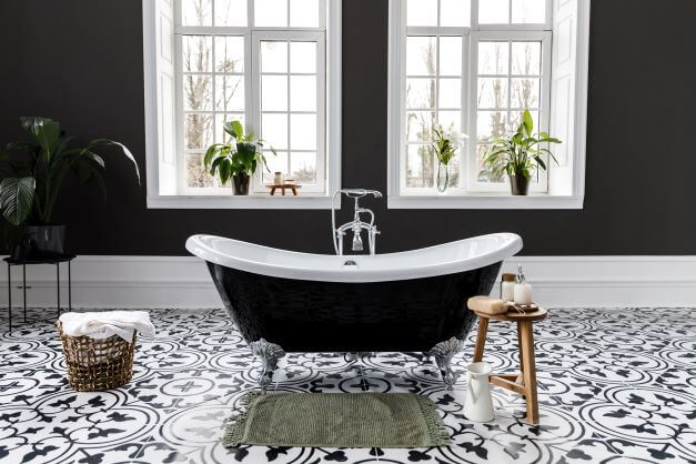 stylish black bathroom