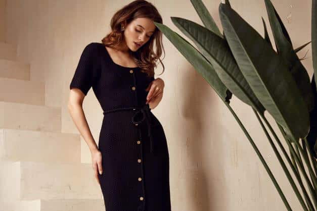 stylish knitted dress for autumn