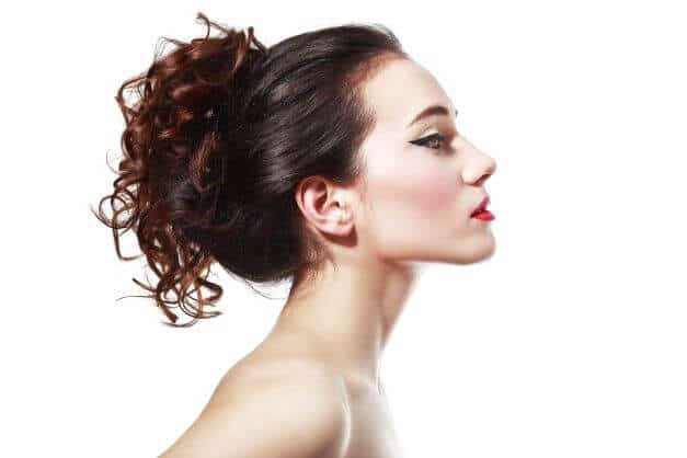 a women with overnight styled hair ringlets