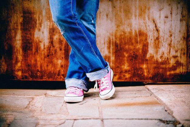 wearing shoes