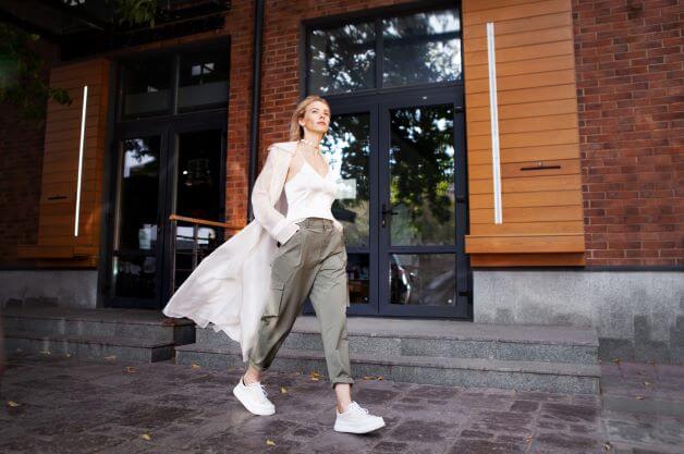 woman in cargo pants