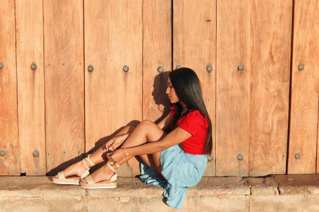woman in espadrilles