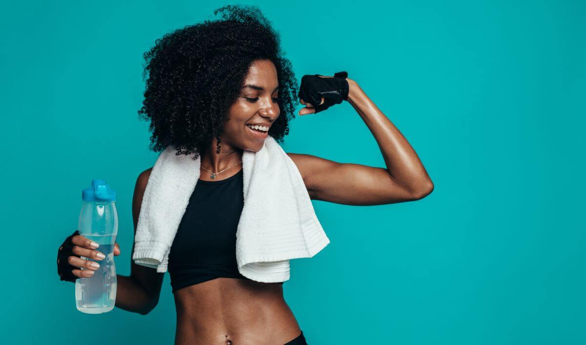 woman working out in gym