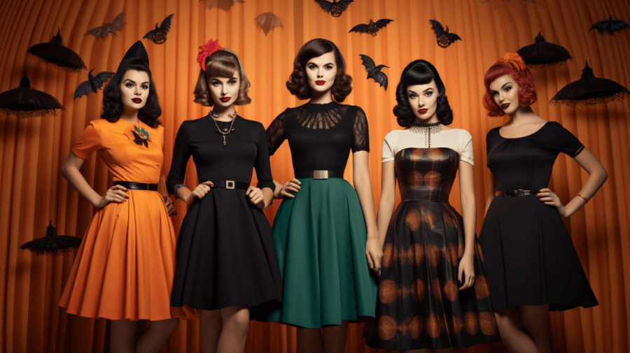 vintage 60s halloween look